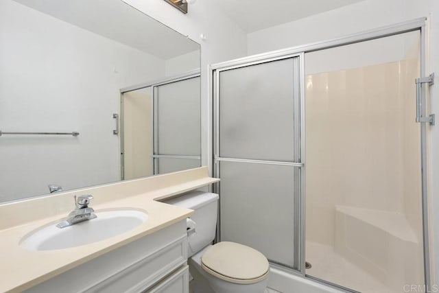 1640 Forestdale Dr, Encinitas, CA 92024 - bathroom featuring toilet, a stall shower, and vanity