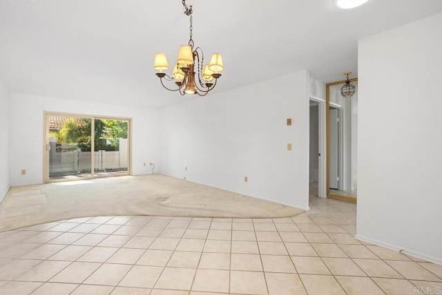 1640 Forestdale Dr, Encinitas, CA 92024 - unfurnished room with a chandelier and light colored carpet