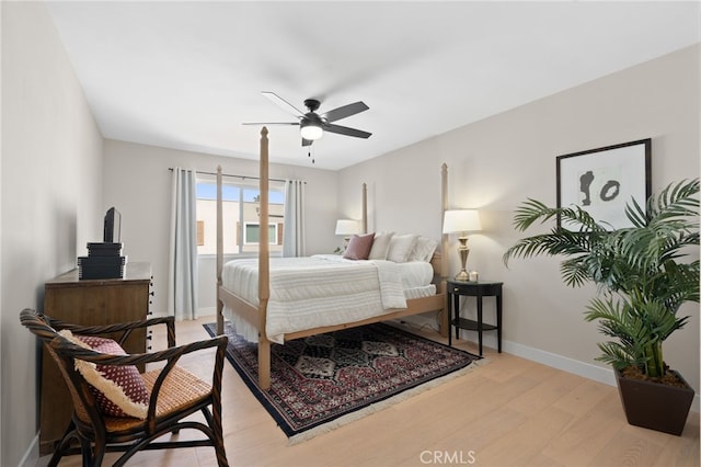 10707 Camarillo St Unit 314, North Hollywood, CA 91602 - bedroom with light wood-style flooring, baseboards, and a ceiling fan