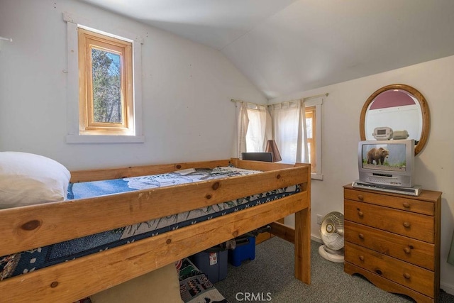75 Metcalf Creek Trl, Big Bear Lake, CA 92315 - bedroom featuring lofted ceiling and carpet flooring