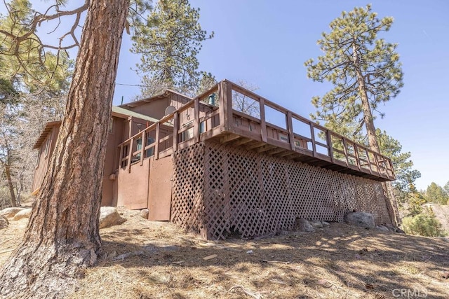 75 Metcalf Creek Trl, Big Bear Lake, CA 92315 - rear view of property with a deck and stairway