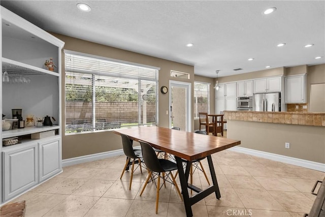27360 Chesterfield Dr, Valencia, CA 91354 - dining space featuring recessed lighting, baseboards, and light tile patterned flooring