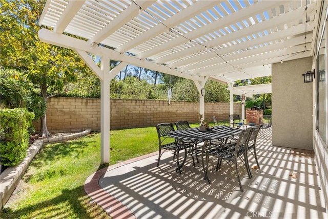 27360 Chesterfield Dr, Valencia, CA 91354 - view of patio featuring outdoor dining space and a pergola