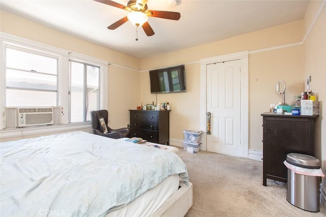 2712 Kenwood Ave, Los Angeles, CA 90007 - carpeted bedroom with a ceiling fan and cooling unit