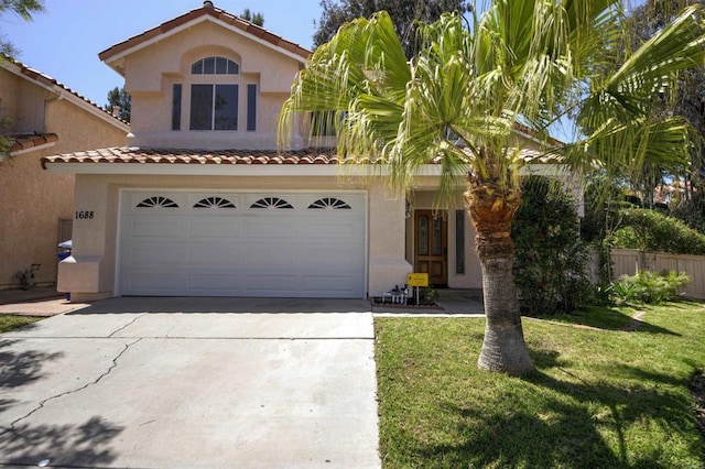 1688 Crystal Ridge Ct, Vista, CA 92081 - view of front of house with stucco siding, concrete driveway, an attached garage, and a tiled roof