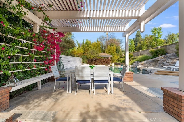 3048 Street Of The Chimes, Chino Hills, CA 91709 - fenced backyard featuring outdoor dining area, an outdoor pool, a patio, and a pergola