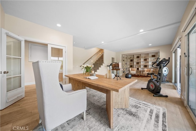 3048 Street Of The Chimes, Chino Hills, CA 91709 - office area with wood finished floors, french doors, and recessed lighting