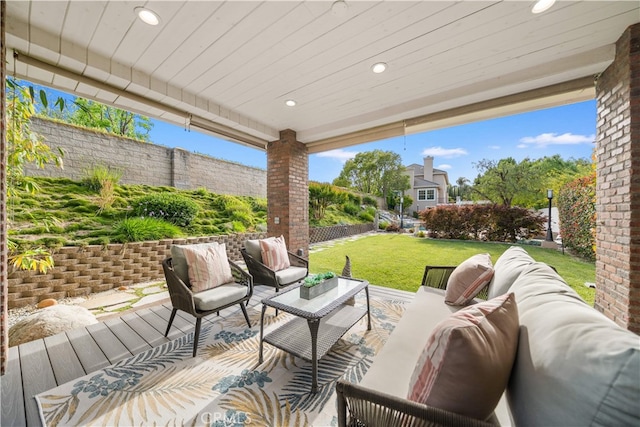 3048 Street Of The Chimes, Chino Hills, CA 91709 - fenced backyard featuring outdoor lounge area and a patio