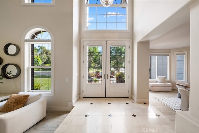 3048 Street Of The Chimes, Chino Hills, CA 91709 - tiled foyer featuring a high ceiling and french doors