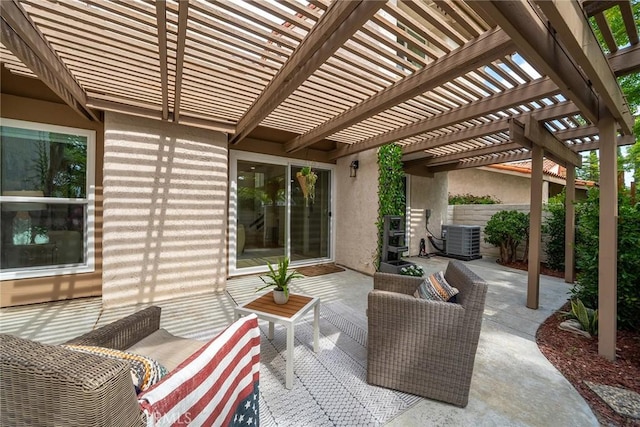 10 Lassen, Irvine, CA 92612 - view of patio with cooling unit, a pergola, and outdoor lounge area