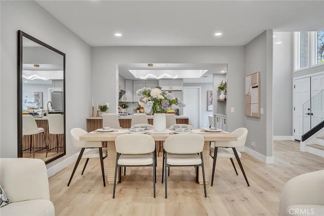 10 Lassen, Irvine, CA 92612 - dining room with light wood-style floors, baseboards, and recessed lighting