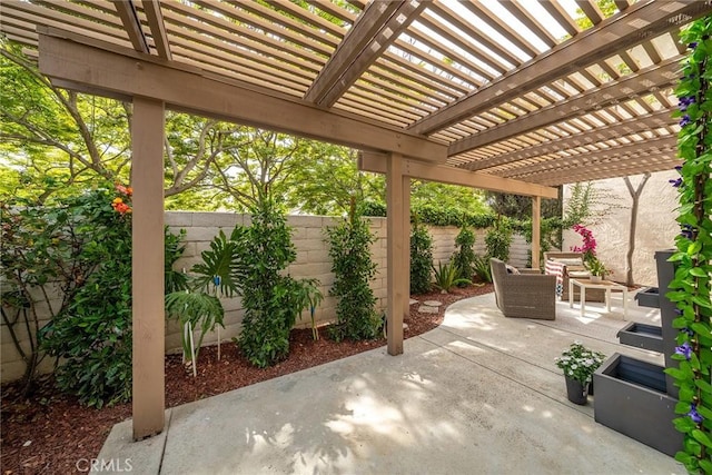 10 Lassen, Irvine, CA 92612 - fenced backyard with a patio, a pergola, and an outdoor living space