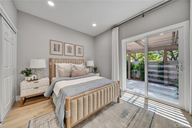 10 Lassen, Irvine, CA 92612 - bedroom with access to outside, light wood-style floors, and recessed lighting