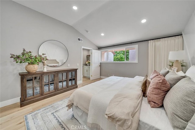 10 Lassen, Irvine, CA 92612 - bedroom featuring vaulted ceiling, wood finished floors, recessed lighting, and baseboards
