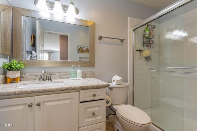 904 Calle Higuera, Camarillo, CA 93010 - bathroom with toilet, a stall shower, and vanity