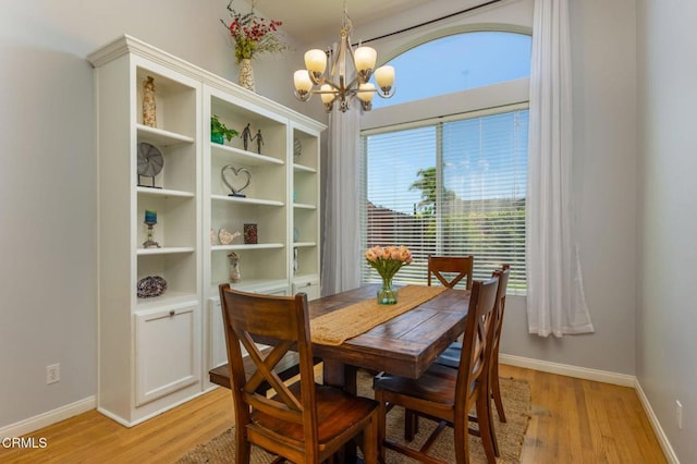 904 Calle Higuera, Camarillo, CA 93010 - dining area featuring a chandelier, light wood-type flooring, and baseboards