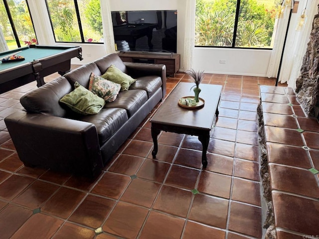 1650 Winterwarm Dr, Fallbrook, CA 92028 - tiled living area with billiards and baseboards