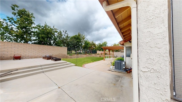 205 Cedar Heights Dr, Thousand Oaks, CA 91360 - view of patio / terrace with central air condition unit and a pergola