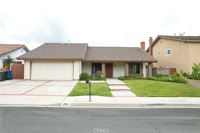 205 Cedar Heights Dr, Thousand Oaks, CA 91360 - single story home featuring driveway, a garage, a chimney, and roof with shingles