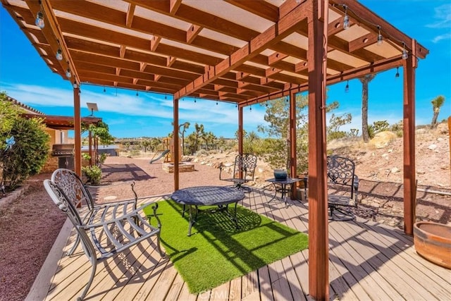 5115 Warren Vista Ave, Yucca Valley, CA 92284 - view of patio featuring a wooden deck
