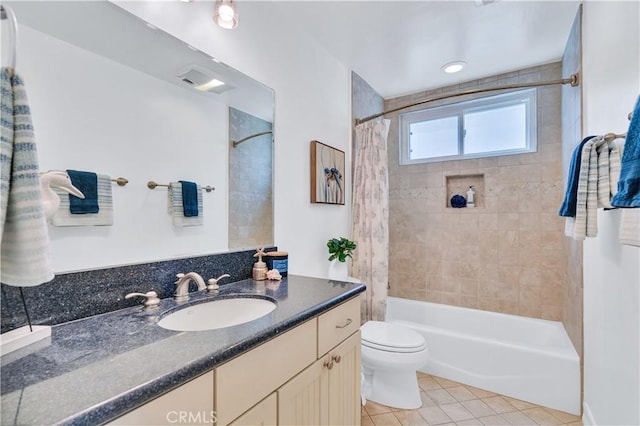 1713 Carlson, Redondo Beach, CA 90278 - bathroom with tile patterned flooring, vanity, and shower / bathtub combination with curtain