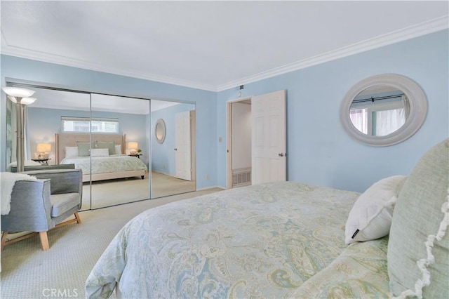 1713 Carlson, Redondo Beach, CA 90278 - bedroom with crown molding, carpet, and a closet