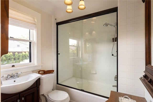 11 La Linda Dr, Long Beach, CA 90807 - full bath with vanity, shower / bath combination with glass door, and toilet