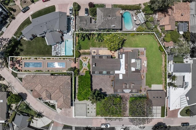 11 La Linda Dr, Long Beach, CA 90807 - aerial view of property's location with property parcel outlined and a pool