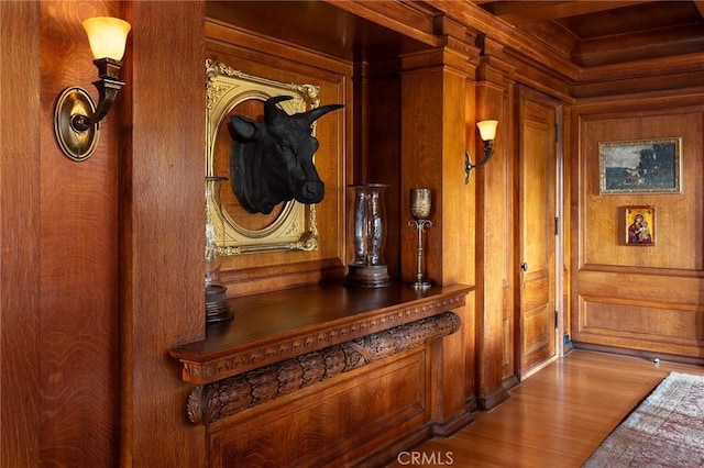 11 La Linda Dr, Long Beach, CA 90807 - detailed view of wood walls and wood finished floors