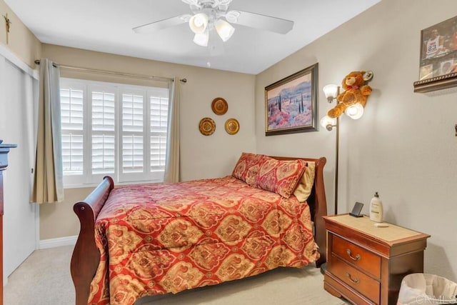 1873 Key Largo Rd, Vista, CA 92081 - bedroom with carpet floors, multiple windows, a ceiling fan, and baseboards