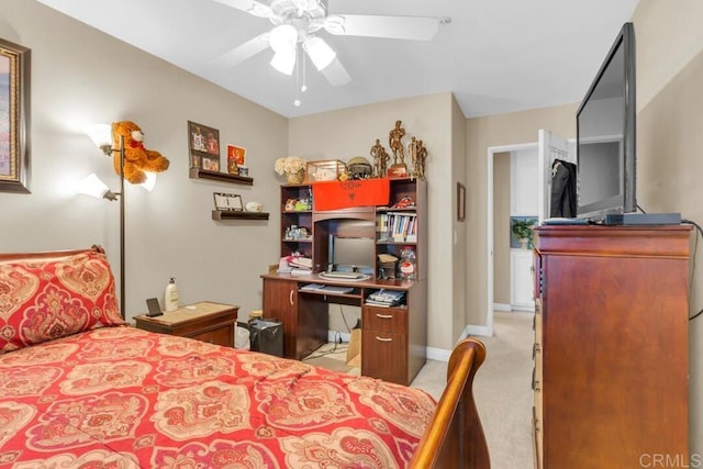 1873 Key Largo Rd, Vista, CA 92081 - bedroom featuring light colored carpet, baseboards, and ceiling fan