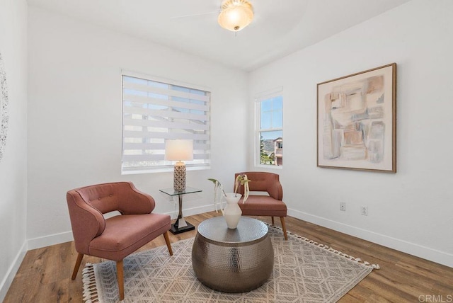 16863 Abundante St, San Diego, CA 92127 - living area featuring baseboards and wood finished floors