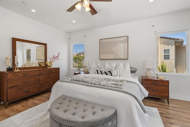16863 Abundante St, San Diego, CA 92127 - bedroom featuring wood finished floors, recessed lighting, ceiling fan, and baseboards