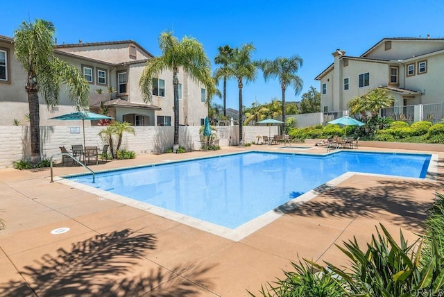 16863 Abundante St, San Diego, CA 92127 - community pool featuring a patio and a residential view