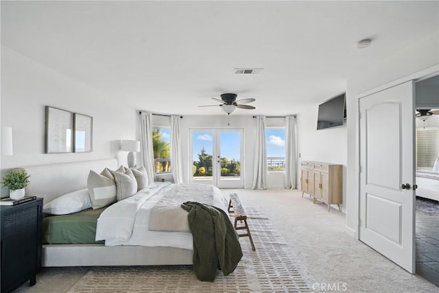 2585 Barcelona, Pismo Beach, CA 93449 - carpeted bedroom featuring access to exterior and ceiling fan