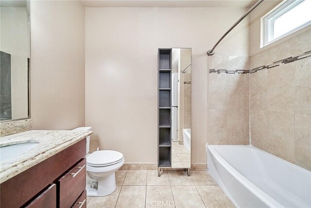 300 E Providencia Ave Unit 211, Burbank, CA 91502 - full bathroom with tile patterned floors, vanity, toilet, and bathtub / shower combination