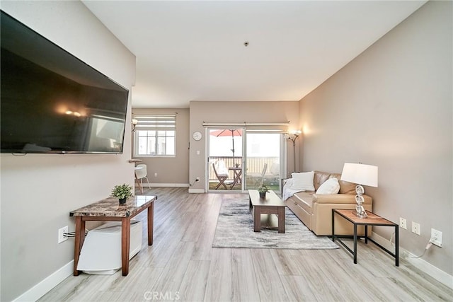 300 E Providencia Ave Unit 211, Burbank, CA 91502 - living room featuring baseboards and light wood-style flooring