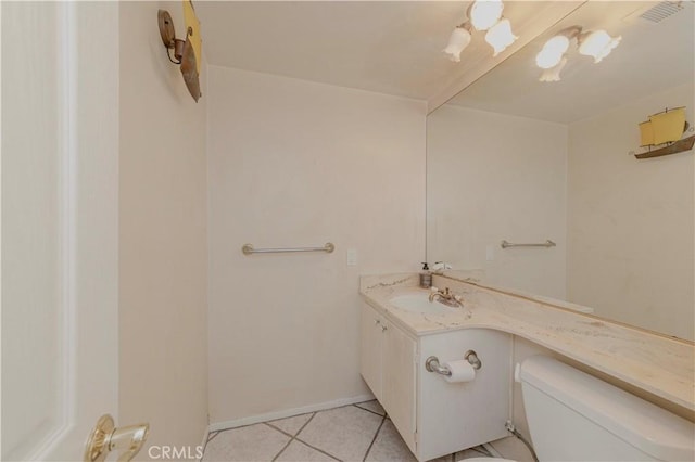 4394 Dina Ct, Cypress, CA 90630 - bathroom featuring toilet, tile patterned flooring, vanity, and baseboards