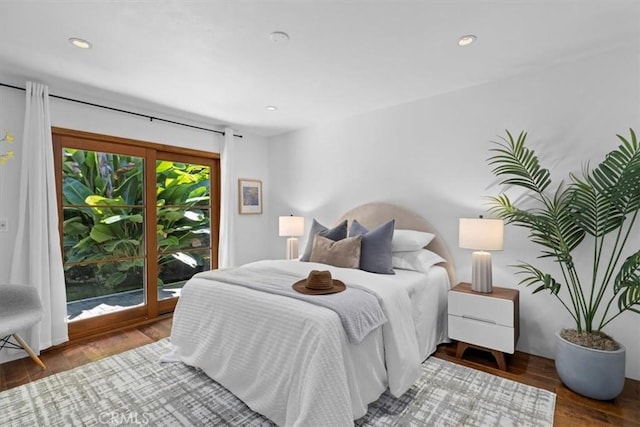364 Via Almar, Palos Verdes Estates, CA 90274 - bedroom with access to outside, wood finished floors, and recessed lighting