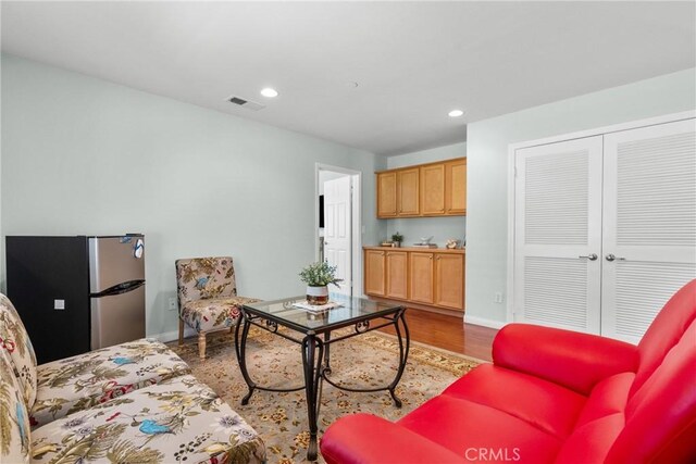15721 Cobalt St Unit 118, Sylmar, CA 91342 - living area featuring recessed lighting and wood finished floors