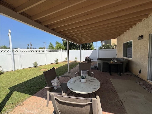 15721 Cobalt St Unit 118, Sylmar, CA 91342 - fenced backyard featuring a patio area and outdoor dining space
