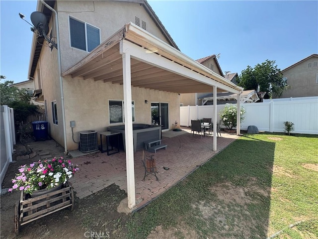 15721 Cobalt St Unit 118, Sylmar, CA 91342 - rear view of house with stucco siding, a patio, and a fenced backyard