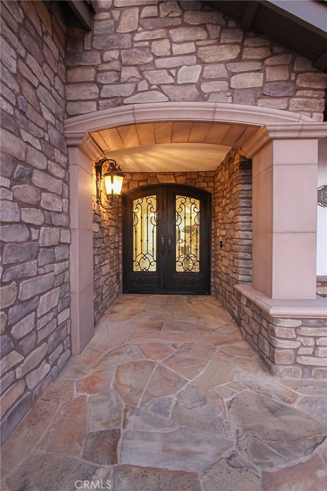 4374 Mahogany Cir, Yorba Linda, CA 92886 - entrance to property featuring french doors and stone siding