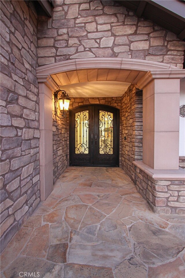 4374 Mahogany Cir, Yorba Linda, CA 92886 - property entrance with french doors and stone siding
