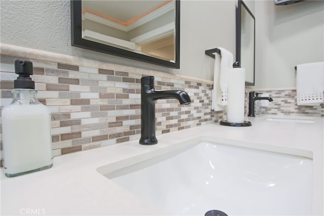 4374 Mahogany Cir, Yorba Linda, CA 92886 - bathroom view of tasteful backsplash and double vanity