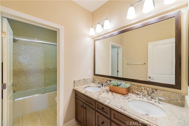 43 Lupari, Irvine, CA 92618 - full bathroom featuring double vanity, toilet, bathtub / shower combination, and tile patterned flooring