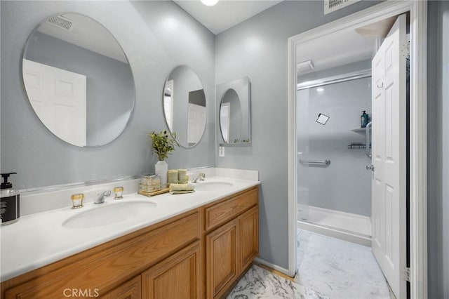 23985 Nicole Way, Yorba Linda, CA 92887 - full bath featuring double vanity and a stall shower