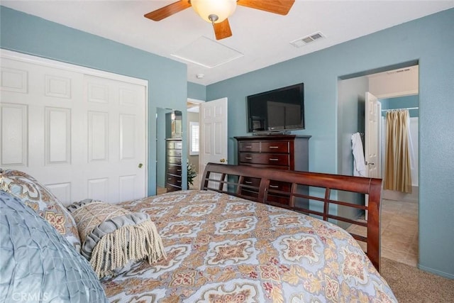 26808 Lemon Grass Way, Murrieta, CA 92562 - carpeted bedroom featuring a closet and ceiling fan