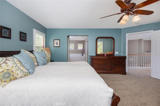 26808 Lemon Grass Way, Murrieta, CA 92562 - bedroom with carpet floors, ensuite bathroom, and ceiling fan