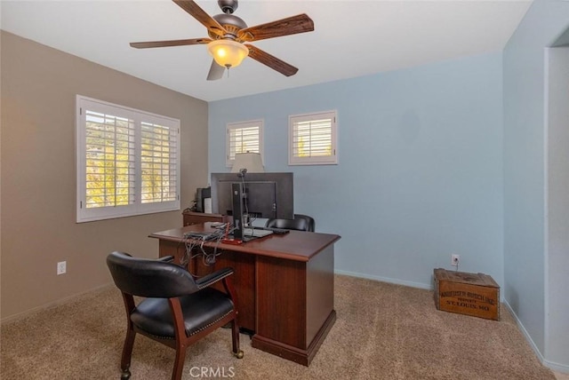 26808 Lemon Grass Way, Murrieta, CA 92562 - office space with ceiling fan, light colored carpet, and baseboards